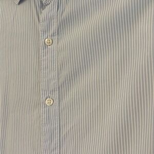 Mango Light Blue Pinstripe Dress Shirt